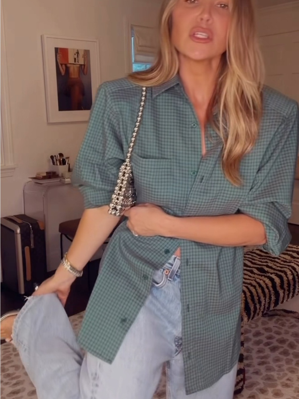 Lioness nothing hill green checked oversized shirts - Picture 3 of 16
